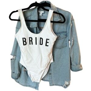 White 'Bride' One Piece Swimsuit